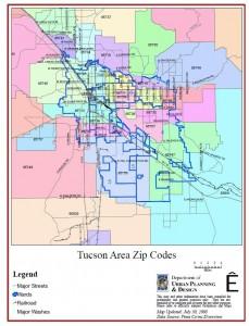 Tucson Zip Code Map Tucson Zip Code Map