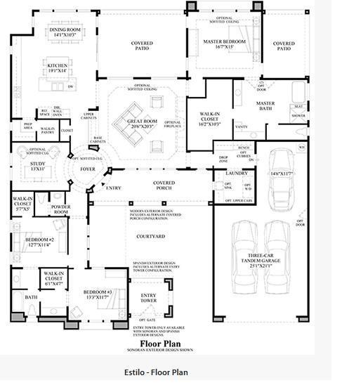Toll Brothers Los Saguaros Estilo Floor Plan
