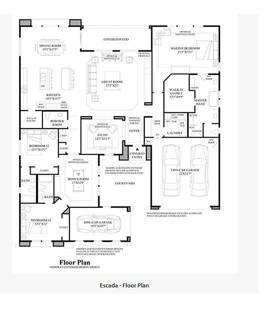 Toll Brothers Los Saguaros Escada Floor Plan