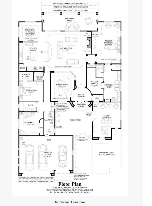 Toll Brothers Los Saguaros Montierra Floor Plan Toll Brothers Los Saguaros Montierra Plan