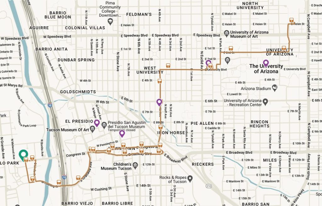 street car route Tucson street Car Route