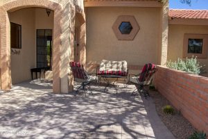 green tree front patio